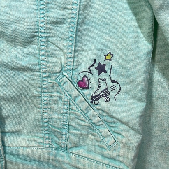 C&A Denim Jacket Mint Green Color Girls - Picture 2 of 11